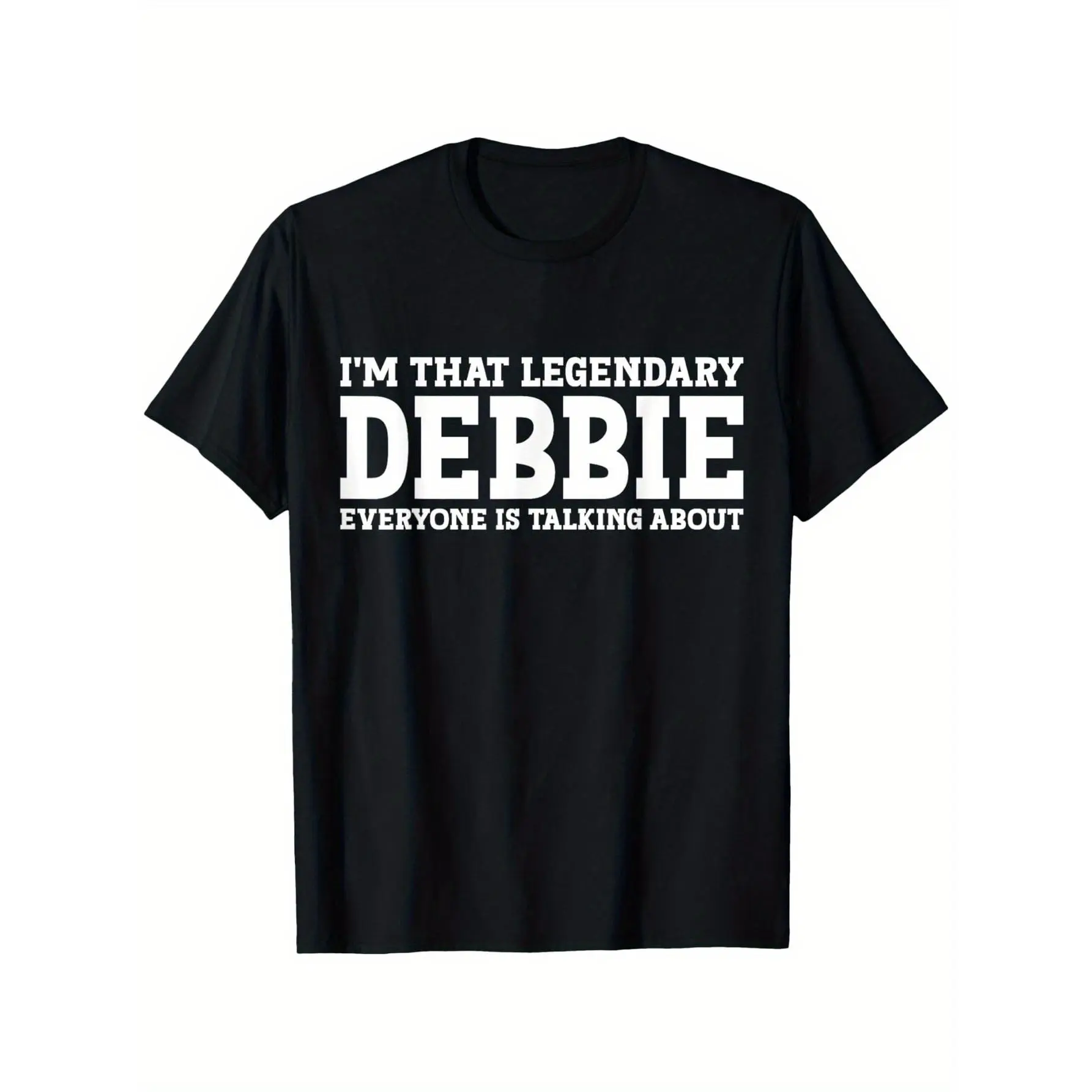 [100% Cotton] 100% Cotton Debbie Personal Name Women Girl Funny Debbie T-Shirt Round Neck Black T-Shirt for Women Men Short Sleeve T-Shirt Shirts Men Women T-Shirts, Round Neck High Street Pure Cotton Short-Sleeve T-Shirt