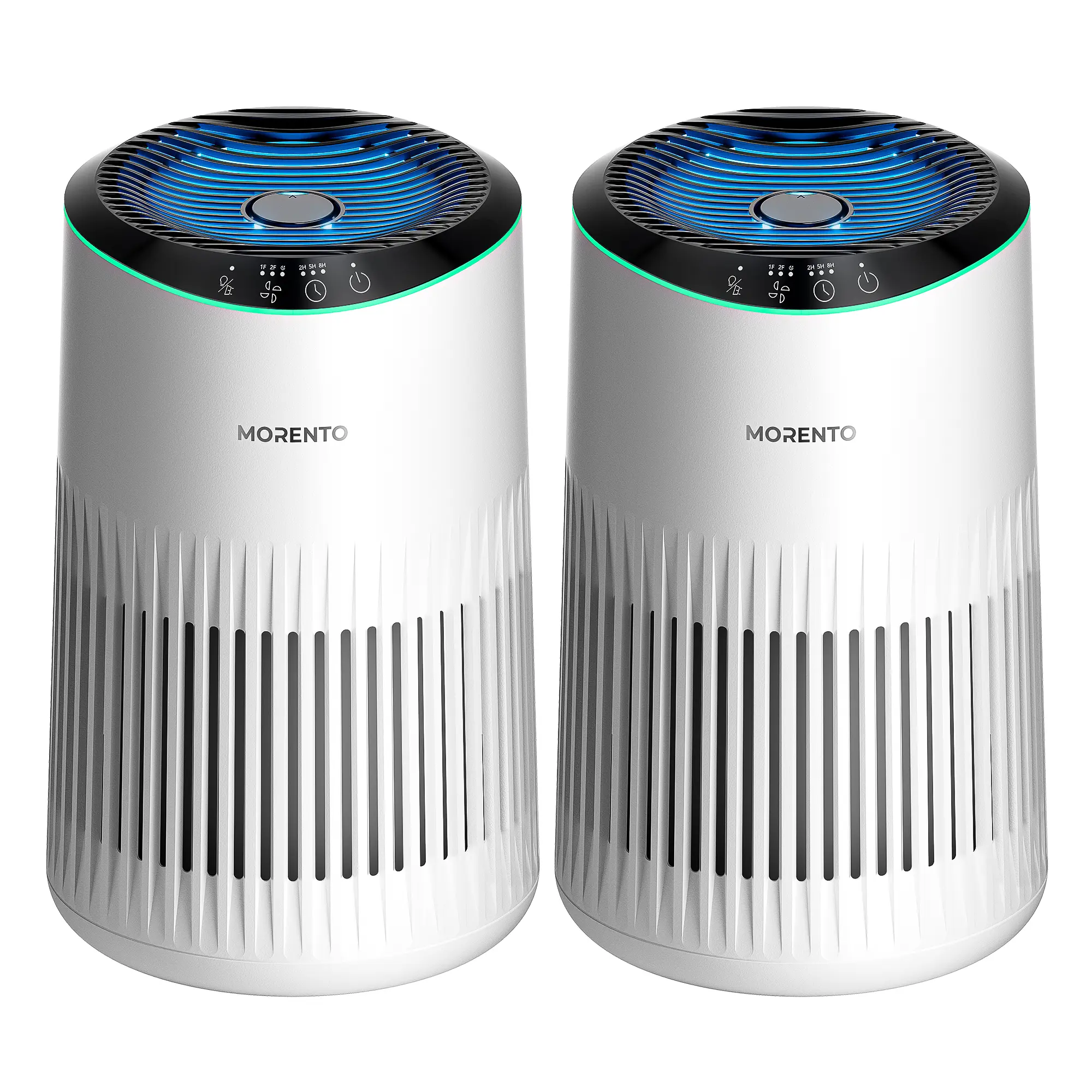 Morento MR2566 True HEPA Filter Element Air Purifier for Bedroom, Living Room - Timer, Sleep Mode, Fragrance Sponge, Blue Ambient Light, Exquisite Design, Removes Dust, Smoke, Pollutants, Odors, Smart 3-6 Month Filter Replacements