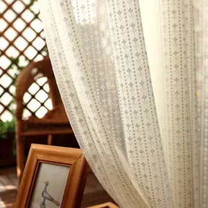 Custom Korean Lace Girls Style Sheer Window Curtain, Balcony Living Room Bedroom Drapes, American Retro Home Decor
