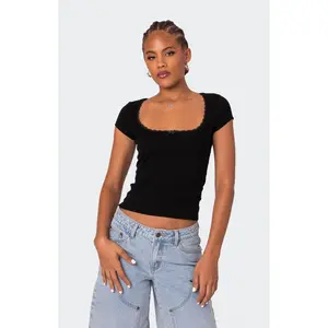 Edikted Women's Priscilla Lace Trim Shirt