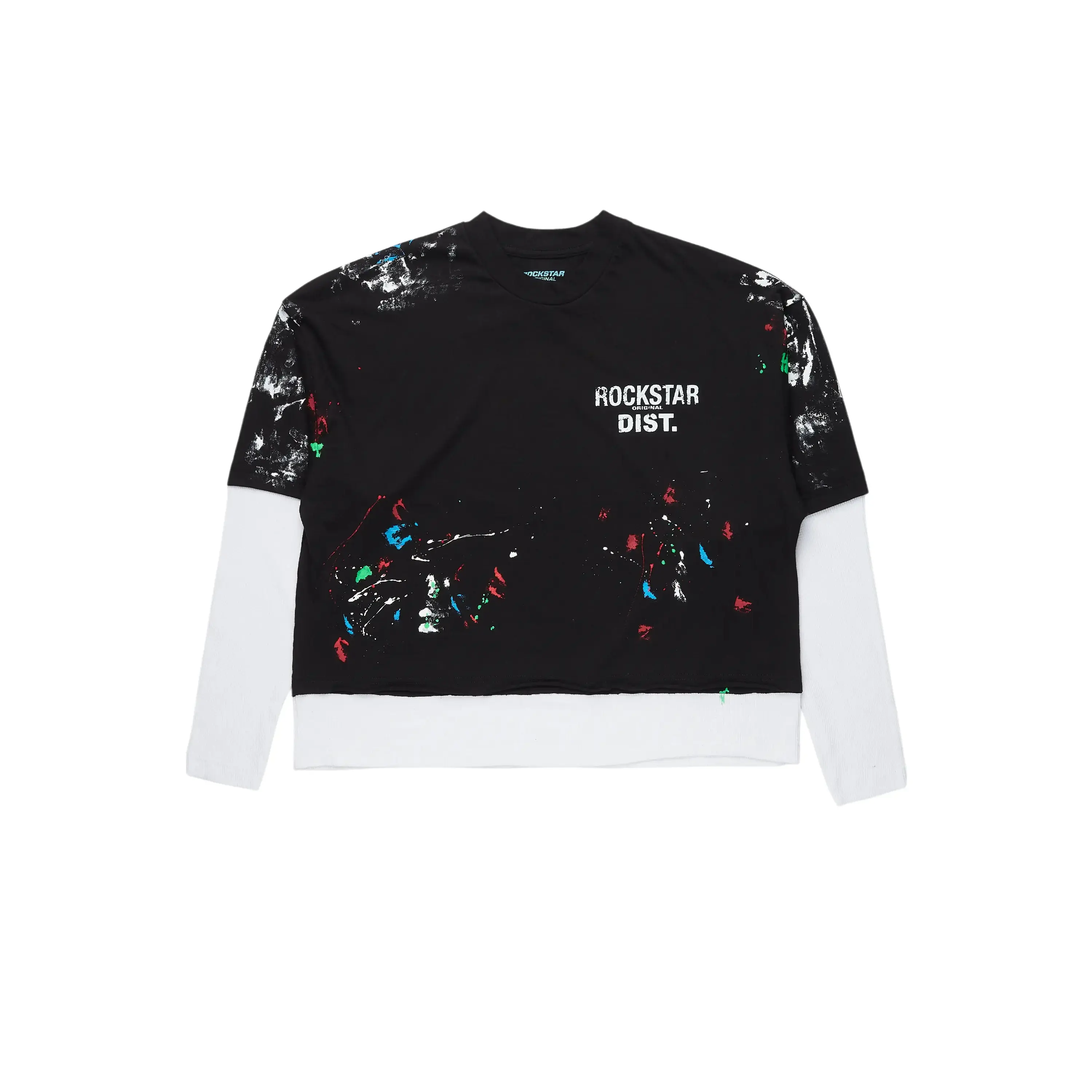 Leticia Black/White Double Layer Graphic T-Shirt