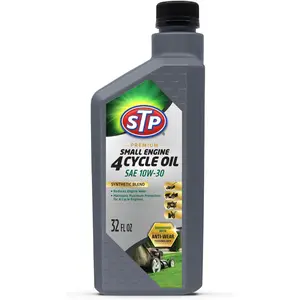 STP Premium Small Engine 4 Cycle Oil Formula, SAE10W-30 Small Engine Oil Engine Care Formula Reduces Wear for Lawnmower, Push Mower, Tractor, 32 Oz, STP