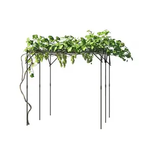 YJ-Garvee Outdoor Flat-top pergola, suitable for grapes and cucumbers, 79" x 79" x 79" tall square garden flat-top pergola, suitable for climbing plants, ideal for Patios, Backyards and Lawns.