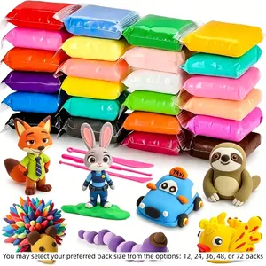 Air Dry Clay Set for Kids, 12-72 Colors Non-Toxic Modeling Clay, DIY Sculpting & Art Projects, Safe for Ages 3 and Up