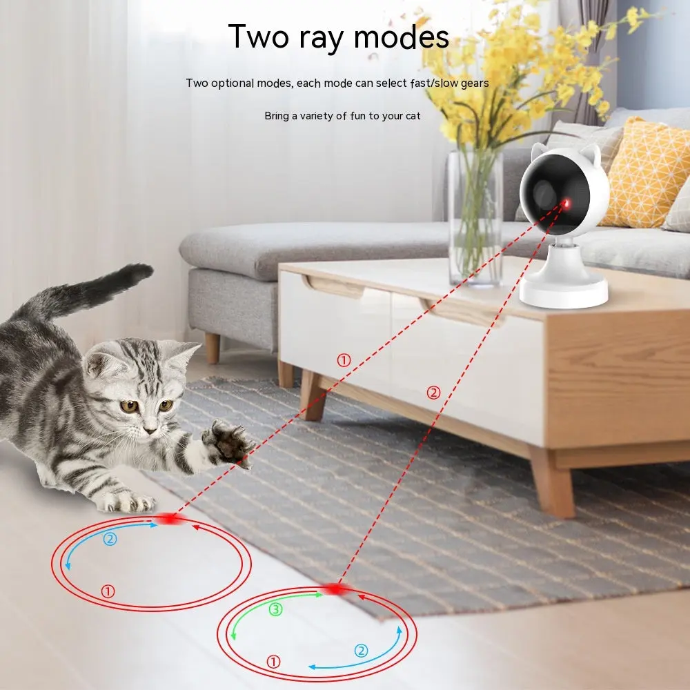 Automatic Smart Laser Cat Toy with Laser Pointer - USB Rechargeable, Interactive Play Teaser, Single Unit Cat Accessory