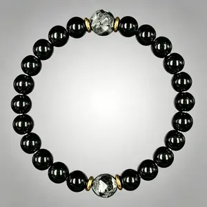 Obsidian & Black Tourmaline Bracelet - Manifestation & Protection Prosperity Crystal Beads Jewelry for Men & Women, Christmas Gift,  Valentine's, Birthday, Anniversary, Black Grounding Stone Beaded Bracelet summerwins FathersDayGift
