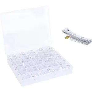 Empty SA156 Bobbins for  Sewing Machine, 25 Clear Plastic Class 15j Bobbins Compatible with , Kenmore, Bernina, Janome, Elna