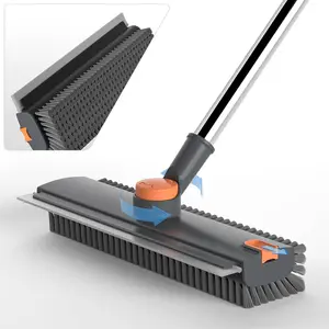 360° Universal Rotating Head Cleaning Brush, 3 in 1 Heavy-Duty Scrape Scrub Brush, Long Handle No Dead Corner Scrubber for Indoor Outdoor Floor Wall
