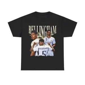 Soccer Fan Jude Bellingham Classic Comfort Heavy Cotton Tee Casual Menswear Top Graphics Smooth Underwear Man Tshirt Streetwear Crewneck Shortsleeve Soft T-Shirt