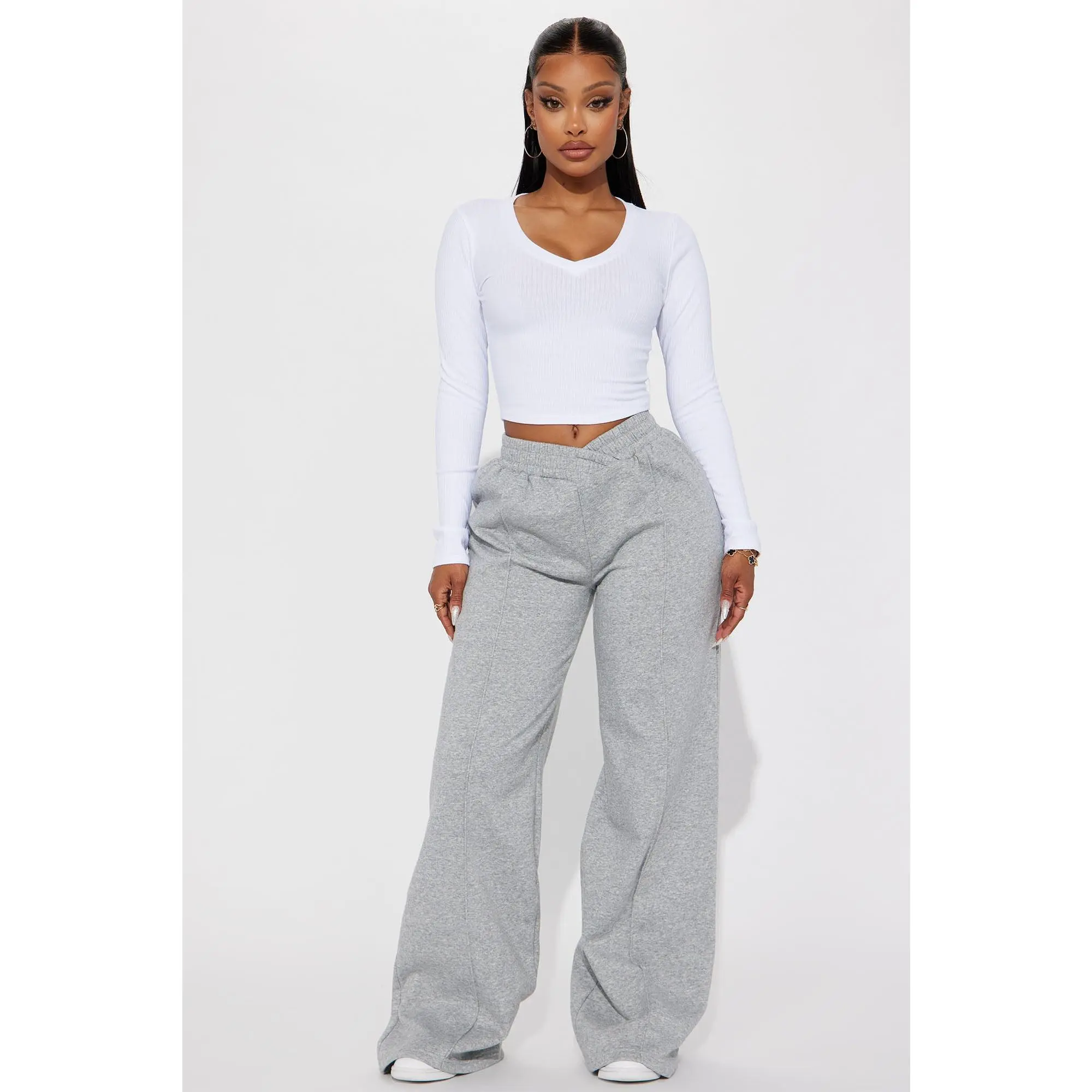 Cassandra Cross Over Lounge Pant - Heather Grey Cassandra Cross Over Lounge Pant - Heather Grey