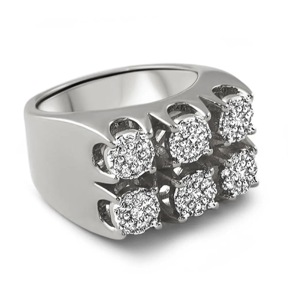 Pave Crystal Cluster Ring for Women, Glamorous Sparkling Statement Jewelry, Cocktail Party Fashion Accessory, Cluster Rings, Bling Ring