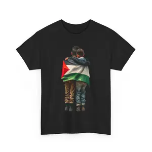 Free Palestine Gaza Flag Arabic Freedom Distressed Strength Unisex T-Shirt Casual Cotton
