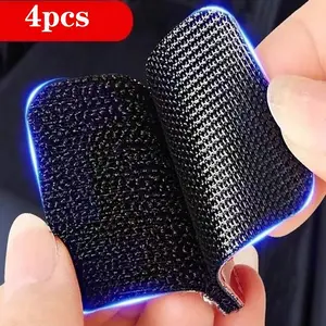 4pcs Carpet Clips, Dual-Sided Strong Adhesive Easy Installation Car Magic Tape, Non-Slip Grip Bed Rug Foot Pad, Invisible Sticky Back Seat Trunk Patch