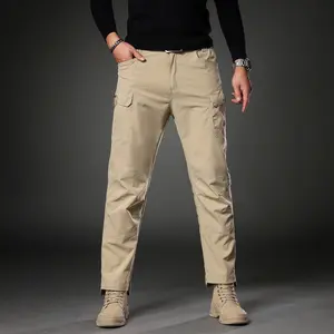 LEDUNTINO Men's Tactical Waterproof Hiking Pants - Solid, Durable Fabric, Breathable Straight-Leg Cargo Trousers with Multiple Pockets, Menswear Activewear Athletic Casual Fashion Trousers, Breathable Athletic Bottoms for Outdoor Sports & Casual Wear