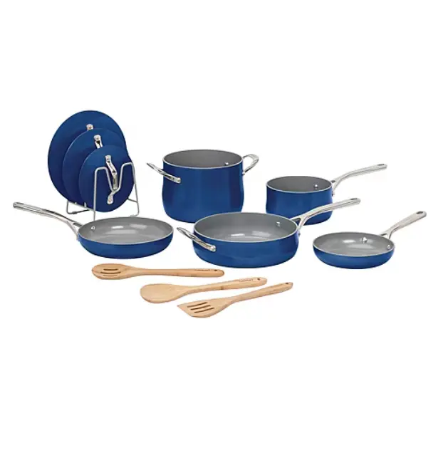 Cuisinart Culinary Collection 12-Piece Pots and Pans Set, PURELYCERAMIC Nonstick Cookware, Induction Safe, Dishwasher Safe, 2.5Qt Saucepan, 3.5Qt Saute Pan, 6Qt Stockpot, 8in & 10in Skillets, Lid Organizer & Bamboo Tools