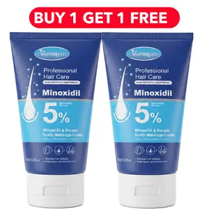 Minoxidil 5% & Keratin Scalp Massage Cream for Hair Growth Treatment Anti Hair Loss Fast Regrowth Serum Scalp Nourishing Strengthening Essence Haircare