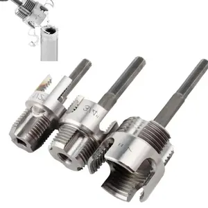 Bestgle Dual Function Pipe Thread Cutting Tool Set, Pipe Threading Tool, Fits 1/2", 3/4", 1" PVC/polyurethane Pipes, Electric Drill Drive Tube Tap Kit