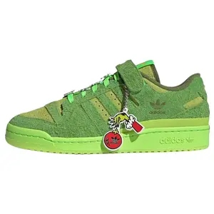 Adidas Forum Low 'The Grinch' x Dr. Seuss Men's Round Toe Laces All Seasons Premium Leather Upper Grinch-Themed Detailing Sneaker