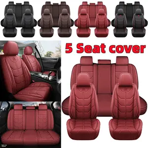 New Arrival Car Seat Covers Waterproof PU Leather Scratch Resistant Durable 5 Seat Covers for Entire Vehicle Soft Comfortable Interior All Seasons