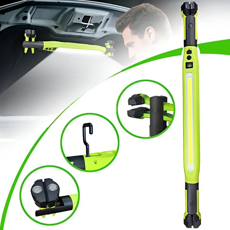 Magnetic Hanging Work Light, COB Hook Strip Lamp, Rotatable Long Strip Work Light, Rechargeable Portable Lighting Tool, High-Power Car Repair Light, Usb Work Light, Portable Working Lights