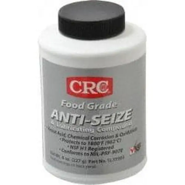 CRC 8 oz Bottle High Temperature Anti-Seize Lubricant Aluminum, -65 to 1,800°F, Opaque Off-White, Food Grade, Water Resistant 1007941