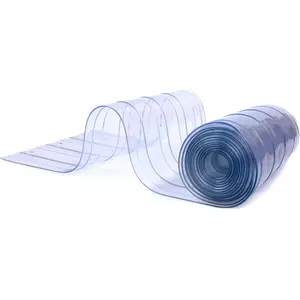 Plastic Vinyl Replacement Strip Curtain-Door - Clear  Commercial PVC for Warehouse Doors,Walk-in Freezers Basement  Pet House,8' x 7.2" Single Strip