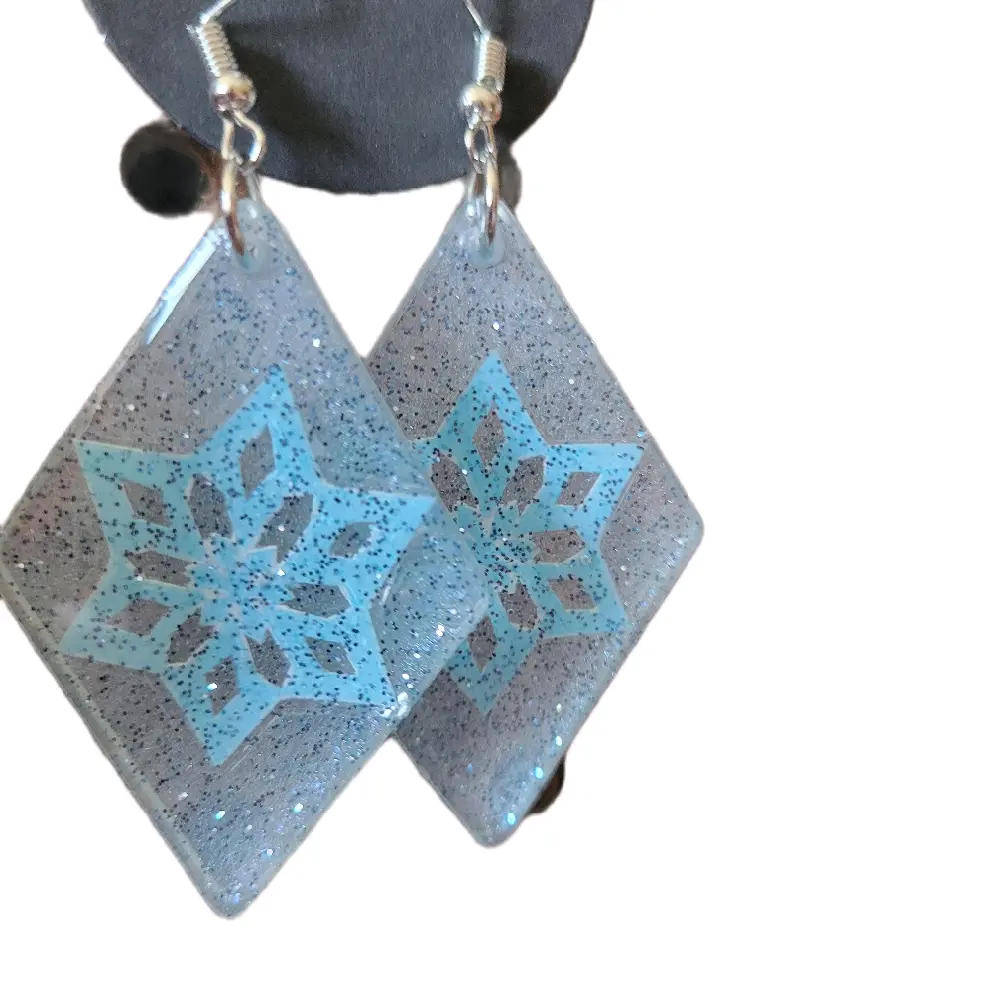 From the Art Genshin Impact Cryo Element Hook Earrings