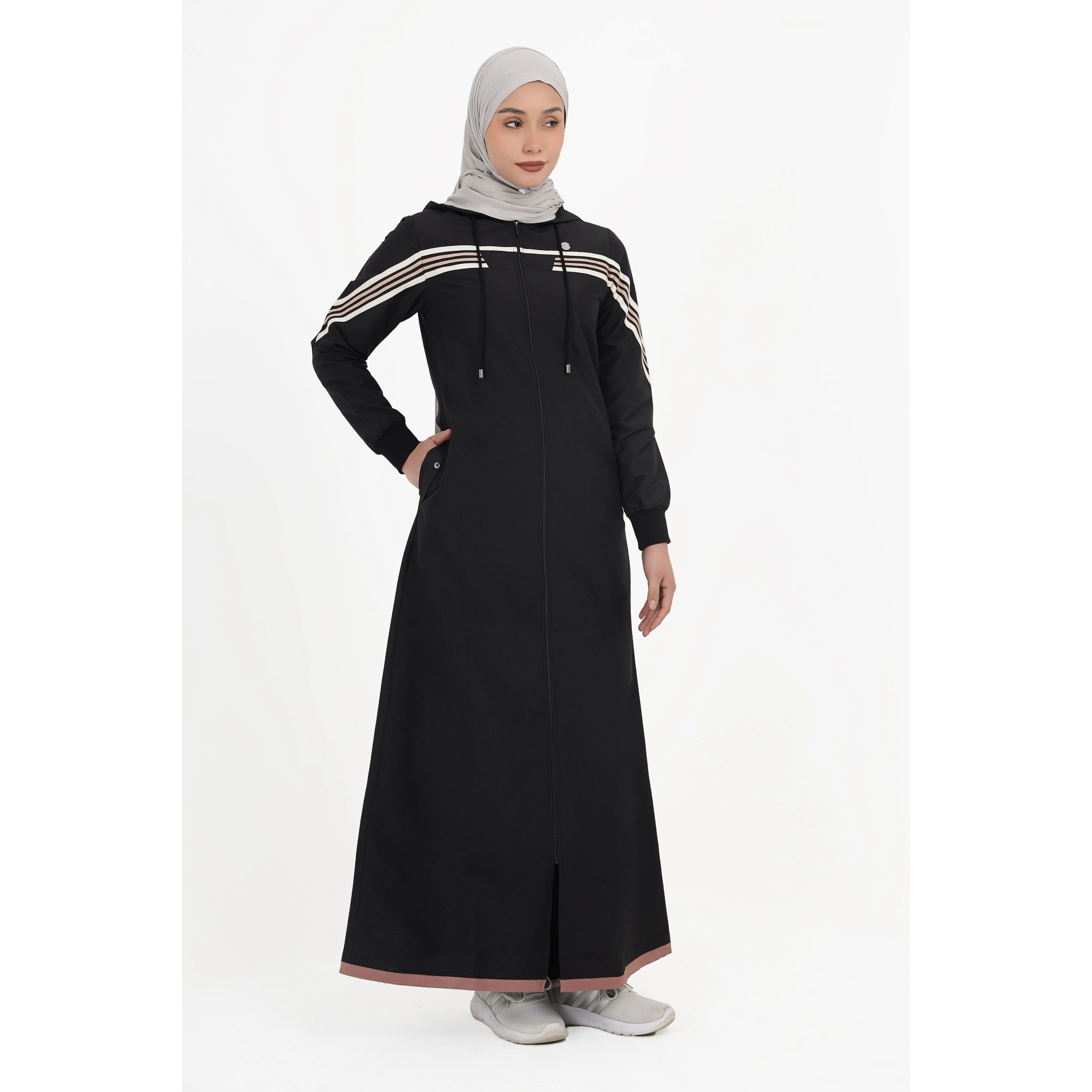 Black Stripe Utility Jilbab