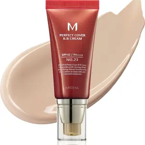 MISSHA M Perfect Cover BB Cream No.23 Natural Beige -Light/Medium with Cool/Neutral Undertone SPF 42 PA +++ 1.69 Fl Oz Tinted Moisturizer for Face with SPF Excellent Coverage for Dry Oily or Combination Skin - Makeup