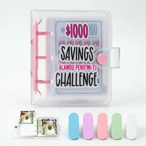 Mini Money Saving Binder, $1000 Savings Challenge Book with 25 Envelopes, Portable Budget Tool