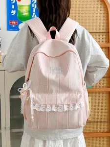 1pc  Ladies' backpack, cute backpack, zipper closure, fashionable and versatile, suitable for school, backpack, commuting, shopping, ladies' backpack