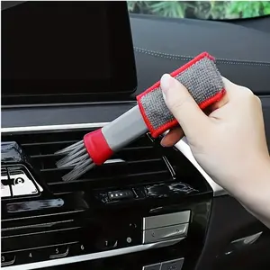 1pc Double Head Brush, Car Air Vent Brush, Conditioner Grille Duster Wipe Auto Detailing Cleaner Car Interior Cleaning Car