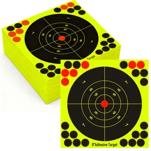 8x8 Inch 50 Pack Splatter Adhesive Targets Stickers for Outdoor Practice Shooting Stickers Self-Adhesive Paper Bull's Eye Design