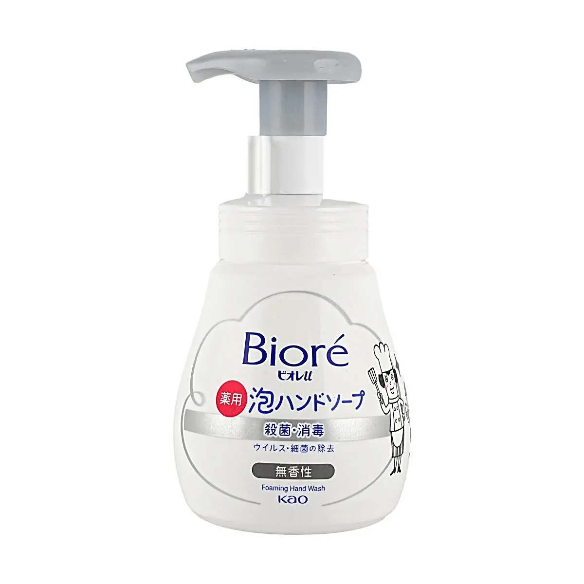 Biore U Gentle Foaming Hand Wash Cleanser - Fragrance-Free, Unscented, No Scent Hand Wash, pH-Balanced, Antibacterial, Bacteria Clean, Sensitive Skin-Friendly, 240ml, Foam Spray Hand Wash