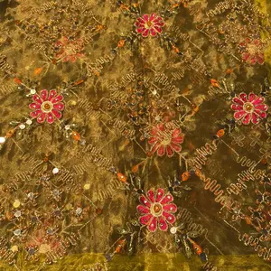 Festive Duppata Material Silk net With Stones & Mirrors