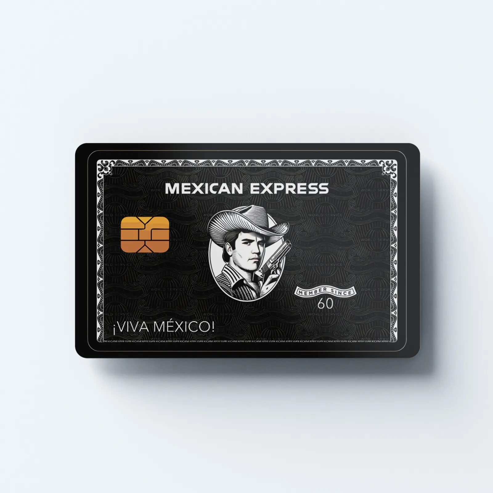 Mexican Express Black Chalino Vinyl Credit Card Sticker by CC Wraps