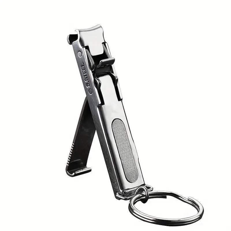 1-piece stainless steel foldable ultra-thin Compact portable nail clipper, Nail Cutter, 0.5 cm ultra-thin design, Compact Size, easy-to-use manicure tool, Nail Care Product, suitable for travel and home use