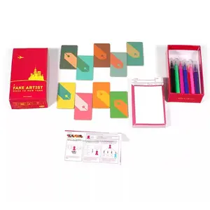 Secret Hitler Game Set, Gold Minimalist Design, Identity Hidden Drawing Party Board Game, Real Vs Fake Painter Theme