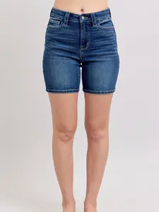 Judy Blue Full Size High Waist Bermudas Jeans W/ Back Flap Pockets Plus Size