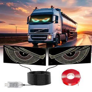 RGB Dynamic Demon Eye Decorative Light Truck Devil's Eye Light Led Display Decor Pixel Panel Windshield USB 5V Multi-Mode Lamp
