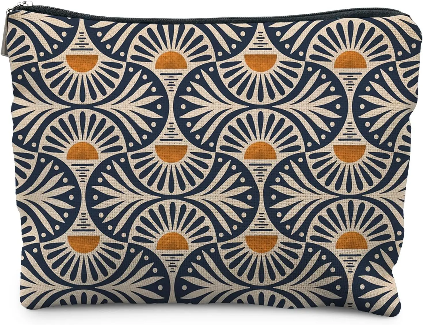 Boho Makeup Bag Gifts for Women, Sunset Leaf Aesthetic Makeup Pouch