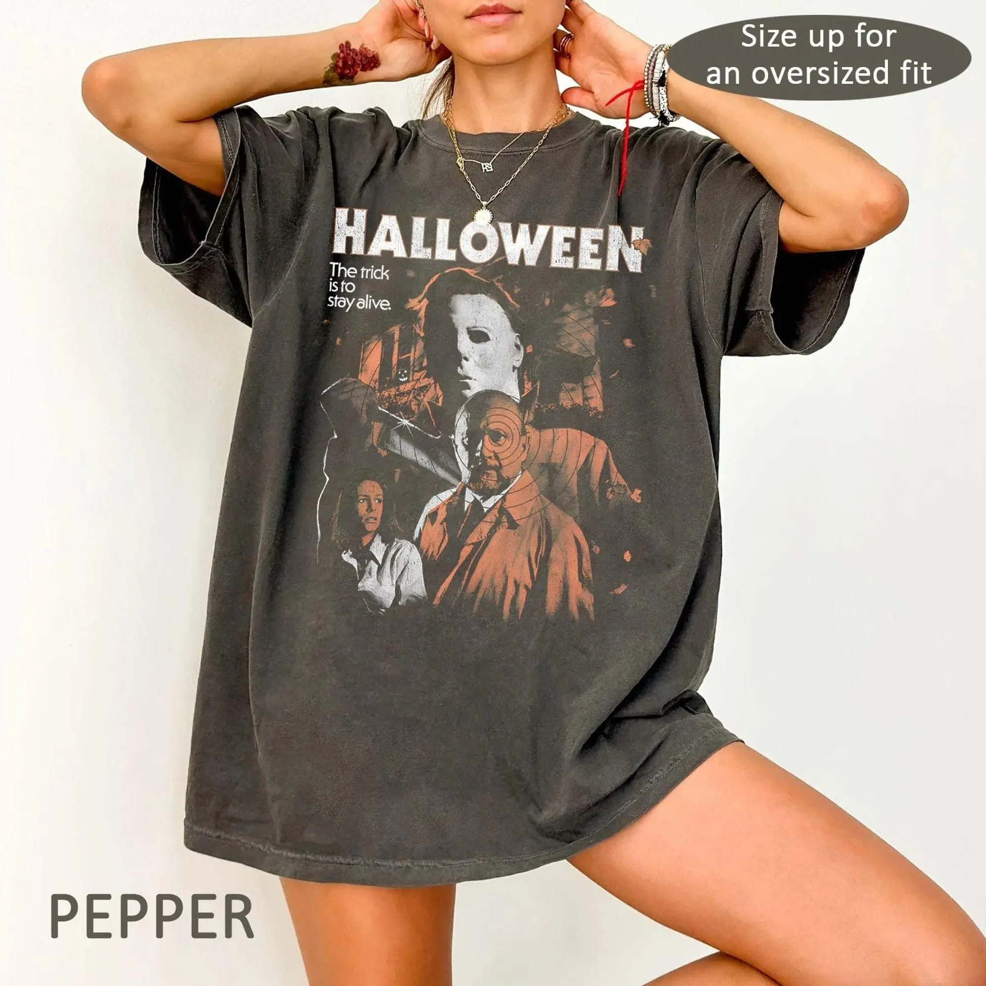 Vintage Halloween Michael Myers Shirt, Comfort Colors The Trick Is To Stay Alive Shirt, Myers The Boogeyman Tee, Horror Movie Fan Gift