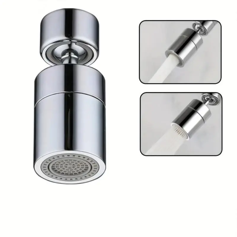ABS Plastic Kitchen Faucet Aerator (1 Piece, Brand New) - 66x27mm, 24mm Male Thread, 360-Degree Swivel, Chrome Pull-Down Spray Head, 1.8GPM Dual Flow Modes (Bubble Rinse Included), Anti-Splash Adjustable, Water-Saving Sink Accessory With Installation Tool