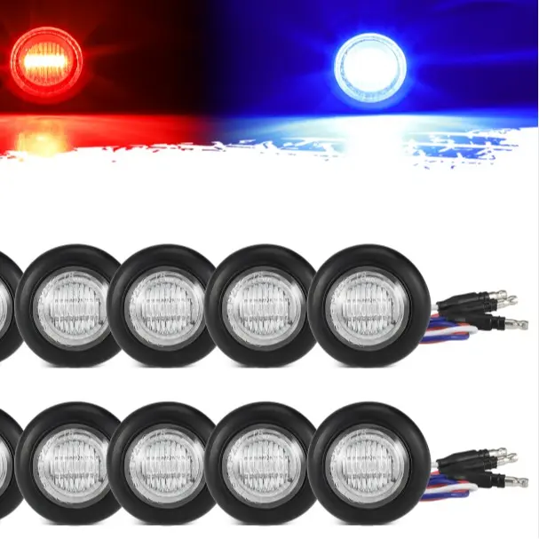 10pcs 3/4 inch Blue to Red Marker Lights