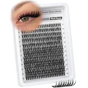 Lash Clusters Wispy Eyelash Clusters Ultra-Dense Individual Lashes Extensions Dramatic Cluster Lashes CD-Curly Cluster Eyelash Extensions Wet Look Natural 132PCS DIY Lash Pack (Flaunt, 8-18MM)