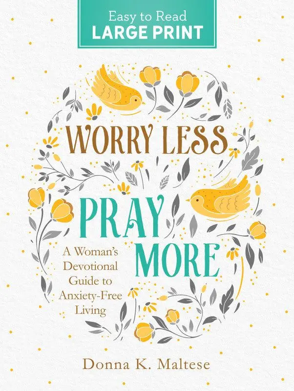 "Worry Less, Pray More" Artistic Large Print Wall Poster - 5.5x8.38", 1.2 lbs, 180 Readings & Prayers, Alleviate Worries Anxiety Relief Home Decor Products for Room Wall Art