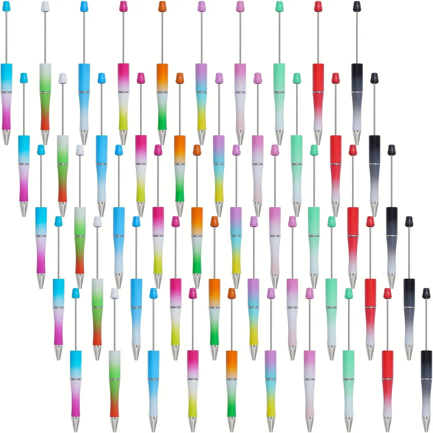 50 ballpoint pens Jewelry Decoration, plastic ballpoint pens, black ink ballpoint pens, DIY pens, cute cool pens, diaries, graduation gifts, office supplies