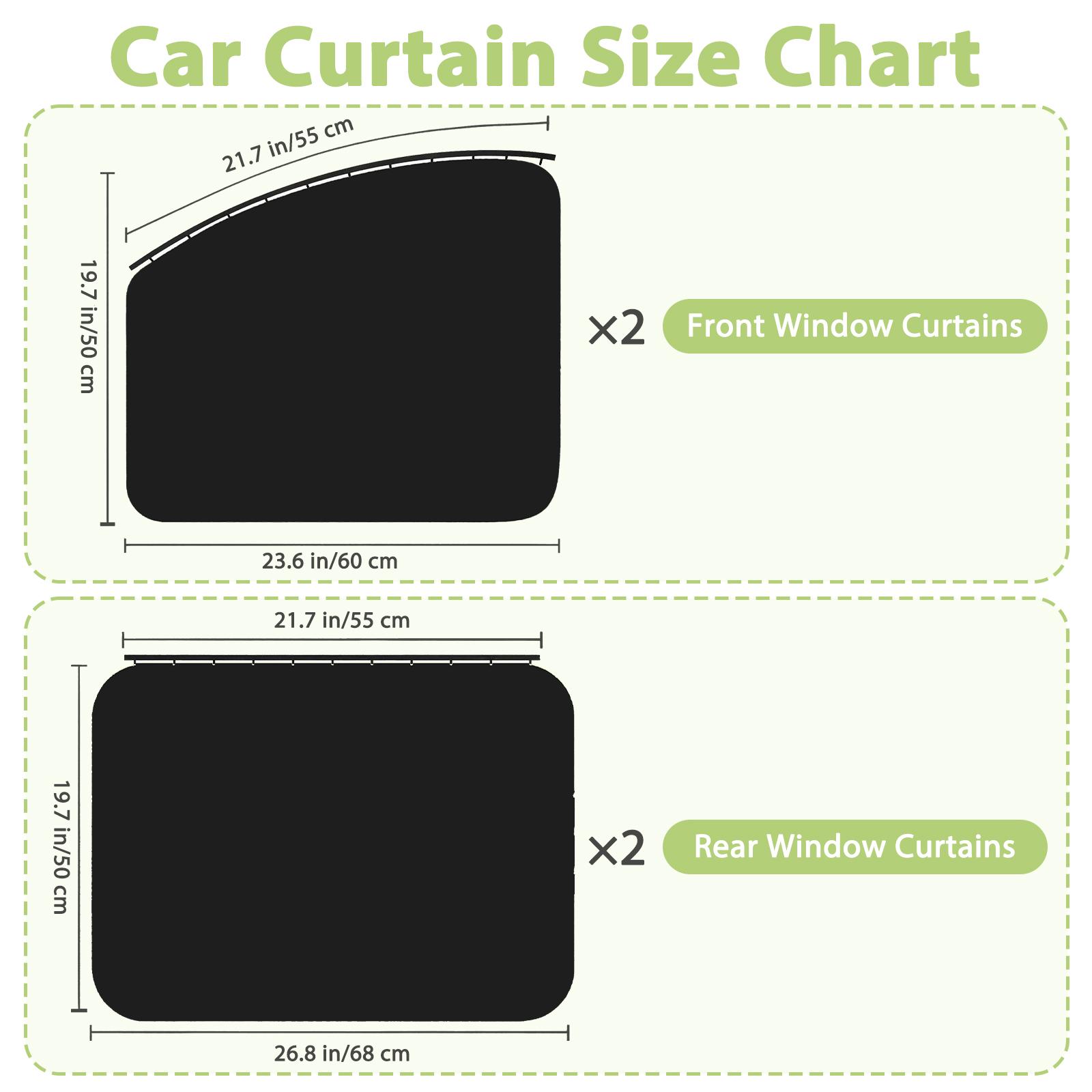 2 Pcs/ 4 Pcs Car Side Window Shades,Car Window Covers,Privacy Curtains,Block Light, Insulate Against Heat, and Shield Against Ultraviolet Rays,Easy Installation for Any Household Vehicle