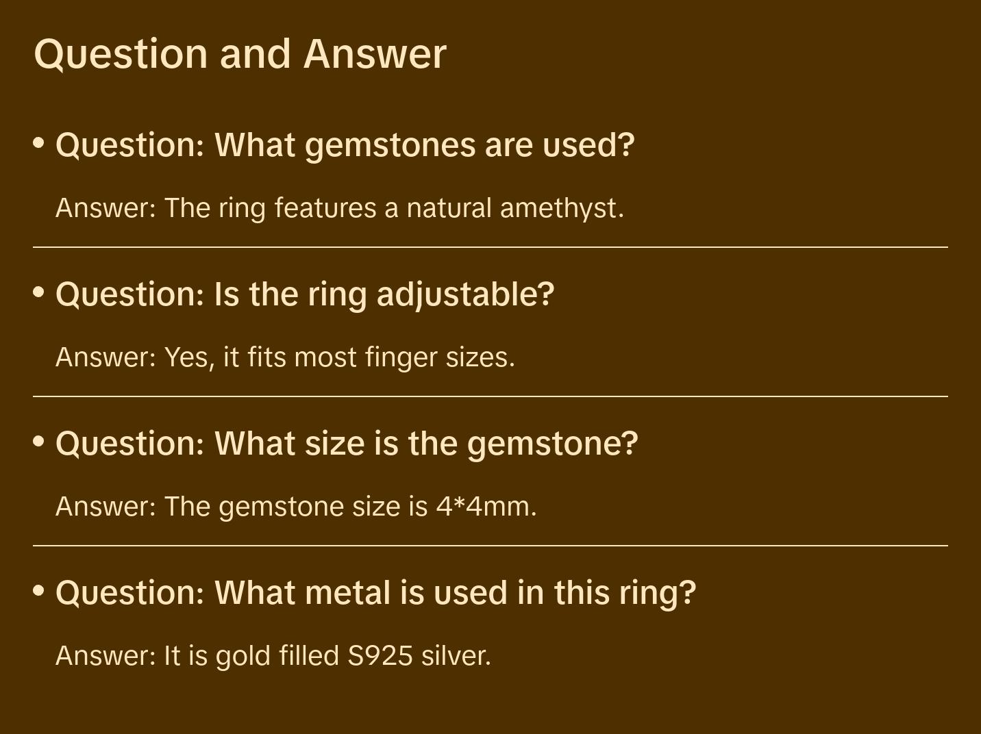 Amethyst Dainty Star Adjustable Ring