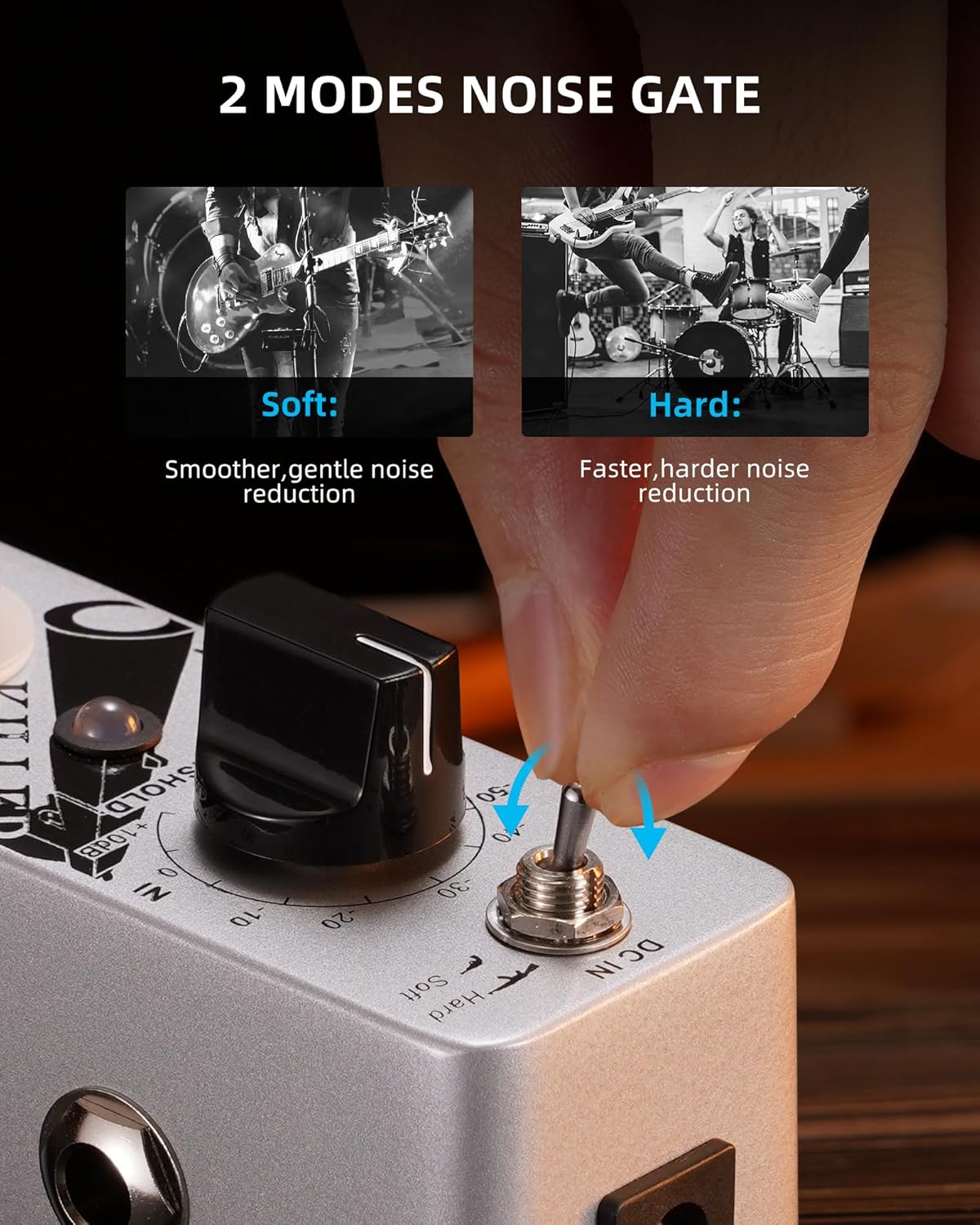 LEKATO Electric Guitar Bass Effect Pedal,Distortion/Pitch Box/Overdrive/Looper/Drummer/Noise Killer/Delay/Compressor Mini Pedal with True Bypass